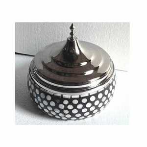 Plato de Servir de Acero con Incrustaciones de Nácar y Hueso, Elegante Plato Decorativo para Bodas y Eventos, Plato para Chocolate de faizacraft - Product Image 1