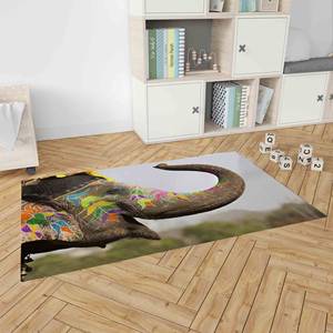 Tapis imprimé Safari Adventure : lavable en machine, animaux, intérieur, style farmhouse, tapis doux non tissé - Product Image 3