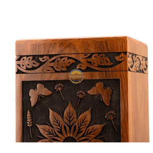 โกศไม้โรสวูดแกะสลักด้วยมือ AYAANS สำหรับบรรจุอัฐิผู้ใหญ่ ขายดี ราคาส่ง (6x6x11) - Product Image 5