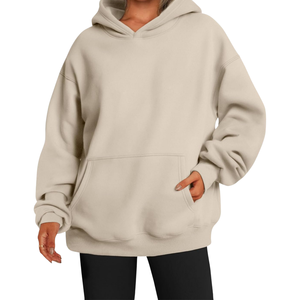 Sudadera con capucha de lana de algodón 100% para mujer, transpirable, cómoda, de alta calidad, técnica bordada HeavyGSM para - Product Image 1