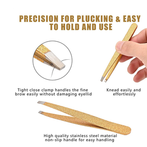 Slant Tip Professional Stainless Steel Eyebrow Tweezer 2026 <b>Top</b> Design Custom Private Label Eyelash Tweezers - Product Image 3