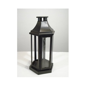 Black Design Metal and Glass <b>Candle</b> Lantern - Product Image 3