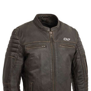 Chaquetas de cuero resistentes al agua de alta calidad para hombres/chaqueta de cuero de calidad superior con cremallera de alta calidad - Product Image 4