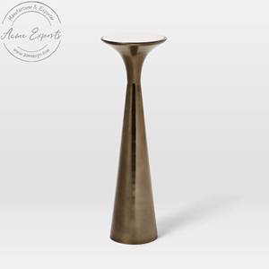 Mesa de bebidas con Base de acero inoxidable, Base de Pedestal con acabado de oro hecho a mano, parte superior de mármol utilizado para el Interior de la barra del hogar - Product Image 1
