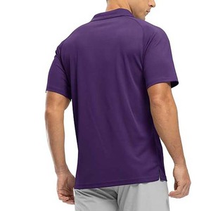 Polos para hombre con bolsillos de manga corta de secado rápido transpirable cuarto de cremallera Golf deportes cuello verano Camisetas Color púrpura - Product Image 5