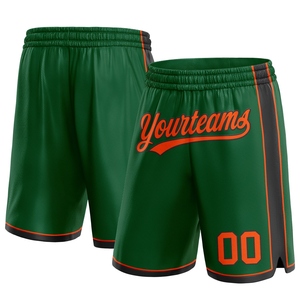 Industrie Direct Engro Sportswear Basketball <b>Shorts</b> Custom Kelly <b>Green</b> Orange-Black Authentic Basketball <b>Shorts</b> - Product Image 1