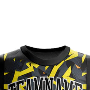 Ensemble de vêtements de sport respirants uniformes de basket-ball à séchage rapide de conception unique noir/jaune - Product Image 5