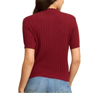 Pull en tricot à col rond à motif uni décontracté pour femmes, haut à manches courtes doux pour l'automne en provenance du Bangladesh - Product Image 2