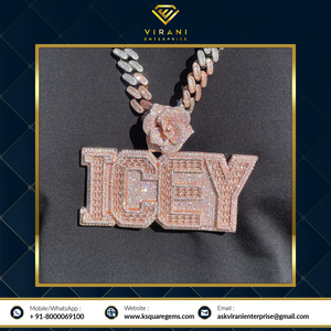 Lujoso colgante de Hip Hop de Plata de Ley 925 VVS Moissanite Iced out Diamond Calidad Premium con dijes chapados - Product Image 2