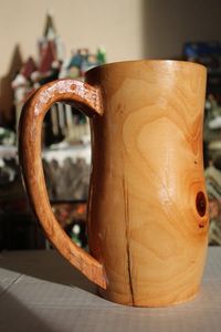 DRINK WARE Irregular Wood Viking Drinking Coffee Mug Custom Handle Shape Travel Coffee Mug for Christmas Restaurants Use - Product Image 4