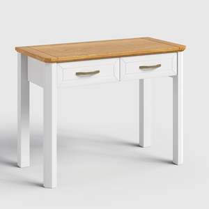 Table de toilette scandinave à 2 tiroirs en bois massif, mobilier de luxe pour chambre à coucher et salon, usage domestique - Product Image 2