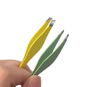 Pinzas de Precisión de Acero Inoxidable de Doble Cara de Alta Calidad con Punta Inclinada y Puntiaguda para el Cuidado Profesional de las Cejas, Duraderas - Product Image 3