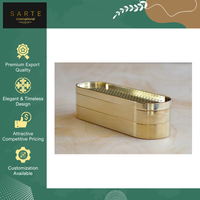 Boîte à encens rectangulaire en laiton avec finition dorée de luxe, de la meilleure qualité, pour brûleur d'aromathérapie, fournie par un exportateur en gros