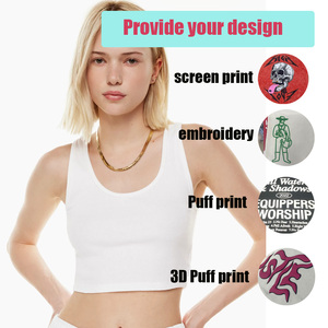 Custom Ribbed <b>Cropped</b> tank <b>Top</b> Seamless Camisole tank <b>Top</b> Women Fitted Thick Collar Tee High Quality tank <b>Tops</b> T-shirt for <b>men</b> - Product Image 5