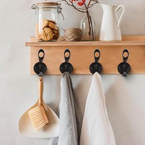Ganchos para abrigos de montaje en pared doble Retro de alta resistencia, perchero versátil para abrigos, ropa, bufandas, bufanda, bolsa, toalla, gorro para llaves, sombrero - Product Image 1