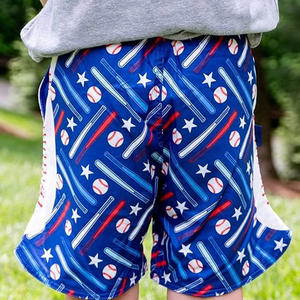 Vente en gros de shorts de basketball personnalisés pour hommes vêtements de sport d'équipe de baseball respirants avec style d'ensemble de sublimation en maille ample - Product Image 1