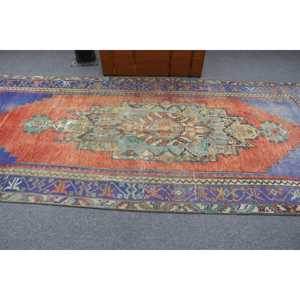 Alfombra Turca Grande de 4.6x10.1 pies, Alfombra Vintage con Diseño Floral Rojo - Product Image 3