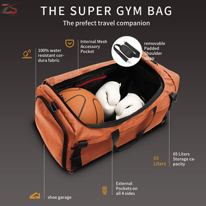 Bolsa de gimnasio, nuevo producto, bolsa de lona de viaje con compartimento para hombres y mujeres de Pakistán - Product Image 3