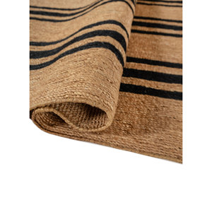 Tapis en jute et chanvre noués à la main Nomadic Threads beige et marron, motif rayé PKJT-148 pour usage domestique - Product Image 2