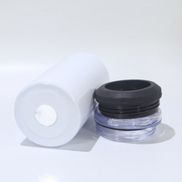 Refroidisseur de canettes de bière 4 en 1 en acier inoxydable, isolé sous vide, vierge pour sublimation, gobelet métallique de 16 oz avec deux couvercles