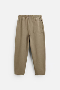 Cotton Sweatpants <b>Trousers</b> Loose Fit Sustainable Fabric <b>Light</b> Washed Heavyweight Knitted Line Pattern for Autumn - Product Image 2