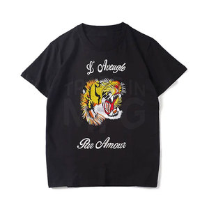 Vêtements d'extérieur décontractés pour hommes T-shirt brodé 100% coton Offre Spéciale grande taille en coton/fibre de bambou - Product Image 1
