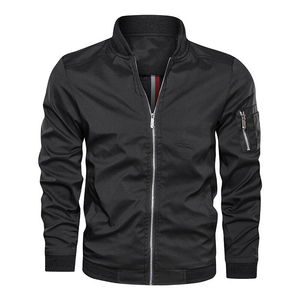 Veste bomber coupe standard slim pour homme, manches régulières, col montant, patchwork, coupe-vent, fermeture éclair, vêtements d'extérieur d'hiver - Product Image 5