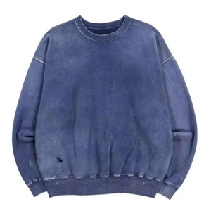 Sweat-shirt en coton respirant pour homme, col rond, lourd, délavé à l'acide, streetwear décontracté pour homme - Product Image 1