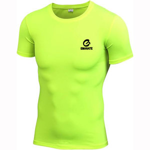 Camisetas de Compresión Tejidas Sólidas de Último Diseño para Hombre, Spandex/Poliéster, Corte Regular, Ropa de Gimnasio de Secado Rápido, Estilo Urbano - Product Image 1