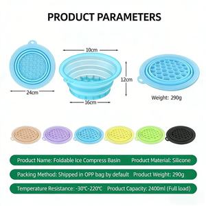 New ISSILI Folding Ice Compress <b>Basin</b> Durable Silicone Large Capacity Easy Cleaning Eco-Friendly Modern Home Bathroom - Product Image 2