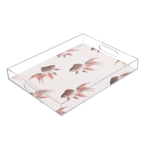 Nueva llegada increíble diseño acrílico bandeja esmalte pescado impreso diseño rectángulo bandeja para servir Hotel boda fiesta Navidad bandeja - Product Image 1