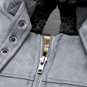 Grande demande Prix réduit Veste en daim véritable Camel Collection hiver Col montant Fermeture éclair Style Sportswear pour hommes Grande taille - Product Image 6