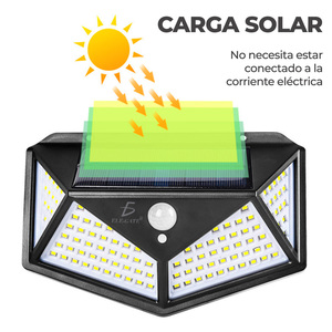 100 <b>LED</b> Solar Lamp with <b>Motion</b> <b>Sensor</b> Modern Outdoor Garden Wall <b>Lights</b> Certified for Landscape Use ROHS Compliant - Product Image 2