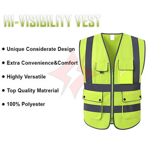 Gilet de sécurité d'ingénieur sur mesure en gros, 100% polyester, classe 1 ANSI, imperméable, réfléchissant, vêtements de travail, plusieurs poches, personnalisé - Product Image 2