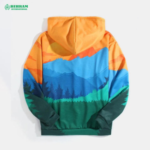 Top qualité personnalisé Vintage lavage à l'acide à capuche hommes lourd français sans chaîne sweats à capuche unisexe pull à capuche coton 320g 400 GSM - Product Image 2