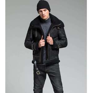 Men's Custom Genuine Leather <b>Jacket</b> with Stylish High Street Pattern <b>Waterproof</b> Zipper Closure <b>Winter</b> Sweaters & Clothing - Product Image 2