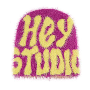 Y2K Winter Skull Crochet Knit Jacquard Mohair Beanie Logotipo personalizado Patrón estampado de algodón de alta calidad para ropa de playa - Product Image 3