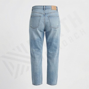 Pantalons en jean stretch slim pour femmes, jeans grande taille, tissés de marque, couleur personnalisée, déchirés, respirants, jeans de petite amie pour femmes - Product Image 2