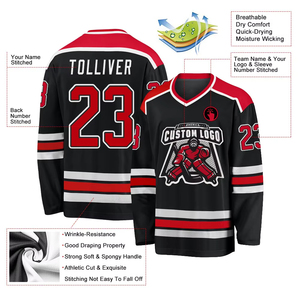 Concevez votre propre logo maillot de hockey sur glace réversible de haute qualité 100% polyester respirant unisexe adulte fabriqué au Pakistan prix bon marché - Product Image 4