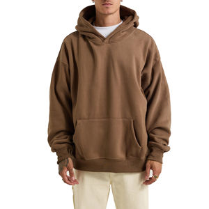 เสื้อฮู้ดดี้ผ้าฟลีซเนื้อหนัก 450 กรัม 100% ผ้าฝ้าย ทรงโอเวอร์ไซส์ ใส่ได้ทั้งชายและหญิง เป็นมิตรกับสิ่งแวดล้อม กันลม ไม่เป็นขุย สีพื้น สำหรับฤดูหนาว - Product Image 1