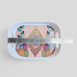 ถาดเสิร์ฟลายดอกไม้ดีไซน์คลาสสิกขนาดมาตรฐานถาดเมลามีนใช้ในห้องครัว - Product Image 5