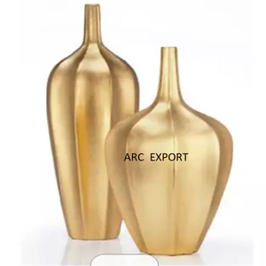 Diseño de lujo Decoración de metal dorado Jarrones y macetas de flores de forma redonda para el hogar Florero de mesa a precios razonables - Product Image 6