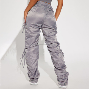 Salopette utilitaire sur mesure à coupe régulière, 6 poches, pour femmes, taille élastique, taille mi-haute, été, couleur unie, lavage, grande taille - Product Image 5