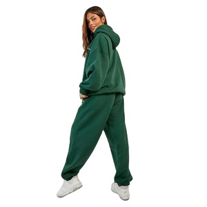 Survêtement en coton mélangé de meilleure qualité pour femmes Sweat à capuche doux avec pantalon de jogging Nouvelle mode pour dames Ensemble 2 pièces pour l'automne et l'hiver - Product Image 5