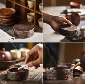 Nouveau luxe martelé cuivre rond cendrier couvercle de table Cigarette cendrier pour hôtel Restaurant maison bureau intérieur extérieur - Product Image 5