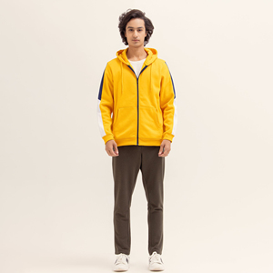 Sweat-shirt à capuche zippé pour homme, style streetwear, avec logo personnalisé, impression numérique, en coton uni, toutes tailles, fournisseur OEM en gros - Product Image 3