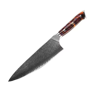 Vente en gros personnalisé OEM ODM Coutellerie Usine Couteau de chef Damas avec lame et manche en acier inoxydable Couteau de cuisine Fix Bade - Product Image 1