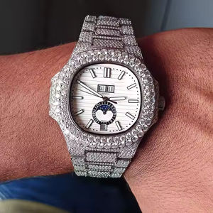 Reloj de hombre de diamante cultivado en laboratorio personalizado de alta calidad acero inoxidable de alta calidad - Product Image 2