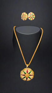 ซื้อชุดต่างหูสร้อยคอพร้อม22Ct ชุดต่างหูสร้อยคอดีไซน์พรีเมียมชุดเครื่องประดับสำหรับผู้หญิง - Product Image 3