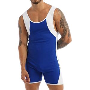 <b>Cheap</b> Price Wholesale Rate Men's Wrestling Singlets Heat-Transfer Printed Stretch 100% Polyester Lightweight Custom Logo - Product Image 1